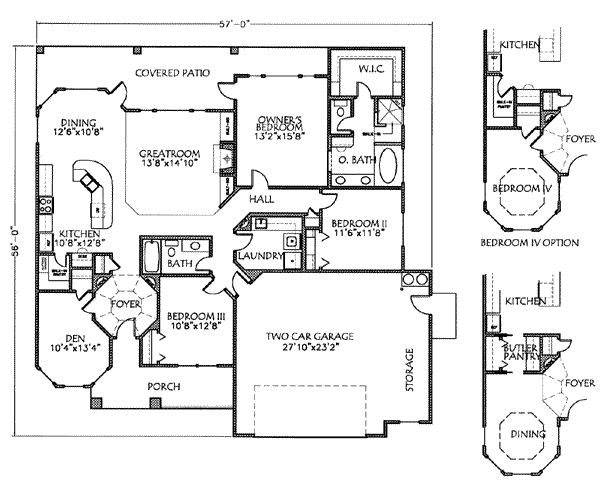 Adobe / Southwestern Floor Plan - Main Floor Plan #24-138