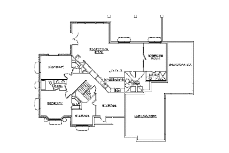 Dream House Plan - Floor Plan - Lower Floor for Mediterranean House Plan #945-99 - 2 bed, 2 bath