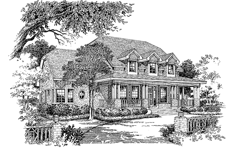 House Blueprint - Country Exterior - Front Elevation Plan #417-739