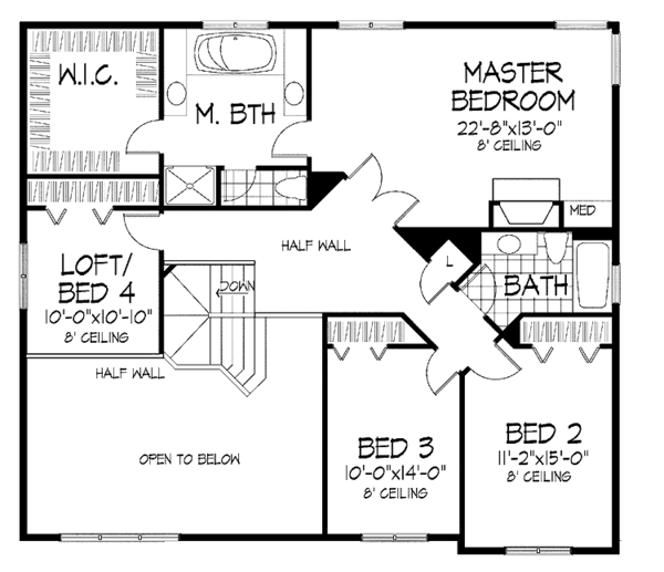 House Plan Design - Traditional Floor Plan - Upper Floor Plan #320-545
