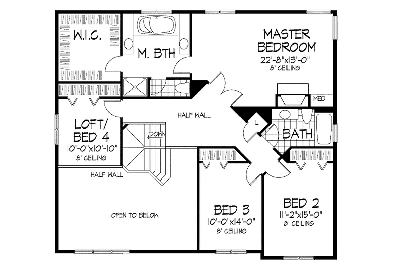 Architectural House Design - Floor Plan - Upper Floor for Traditional House Plan #320-545 - 3 bed, 2.5 bath