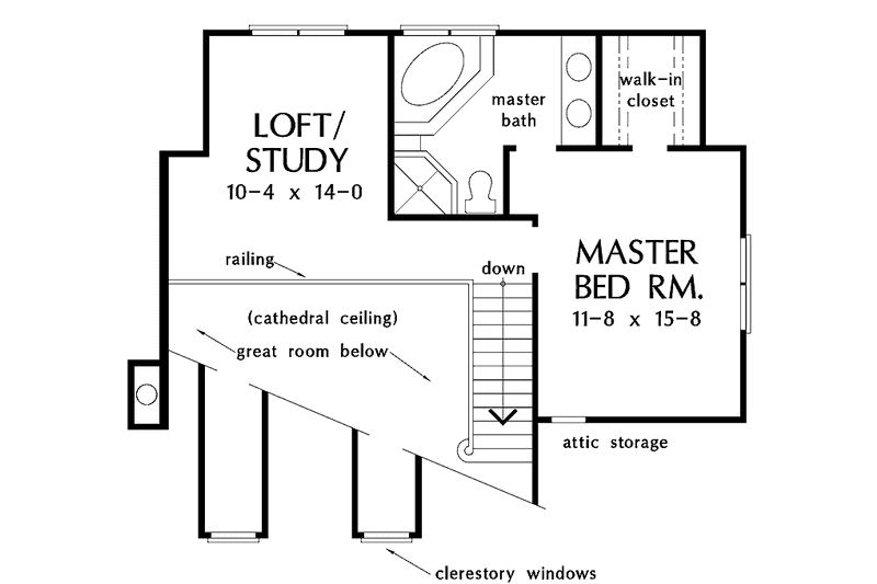 Home Plan - Floor Plan - Upper Floor for Country House Plan #929-374 - 3 bed, 2 bath