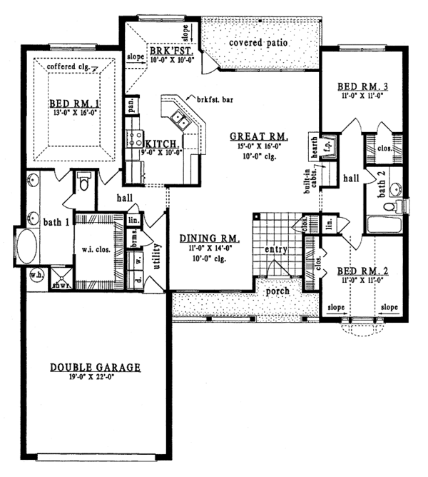 Architectural House Design - Country Floor Plan - Main Floor Plan #42-488