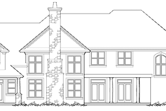 Exterior - Rear Elevation for European House Plan #48-770 - 4 bed, 4 bath