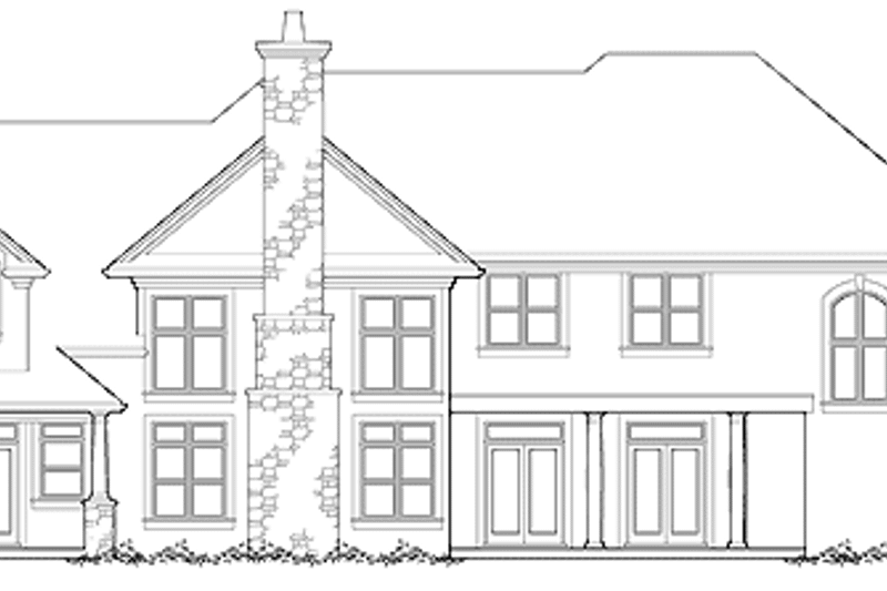 Home Plan - Exterior - Rear Elevation for European House Plan #48-770 - 4 bed, 4 bath