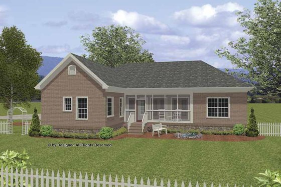 Exterior - Rear Elevation for Traditional House Plan #56-676 - 3 bed, 3 bath