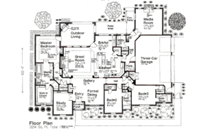 Floor Plan - Main Floor for European House Plan #310-657 - 3 bed, 3.5 bath