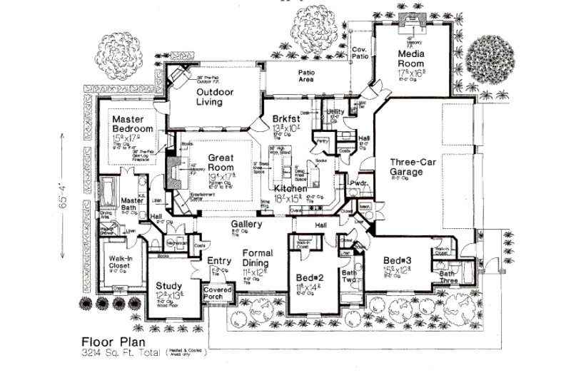 Architectural House Design - Floor Plan - Main Floor for European House Plan #310-657 - 3 bed, 3.5 bath