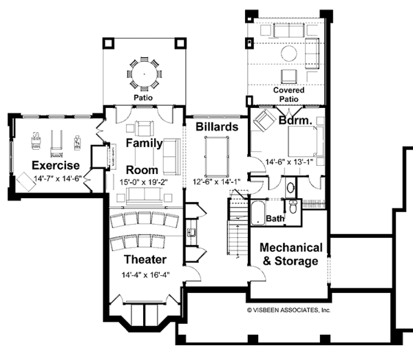 Craftsman Floor Plan - Lower Floor Plan #928-45
