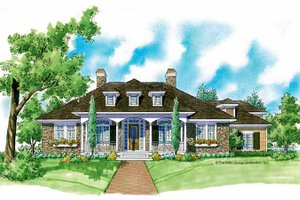 Country Exterior - Front Elevation Plan #930-217