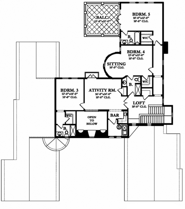 Dream House Plan - Mediterranean Floor Plan - Upper Floor Plan #1058-153