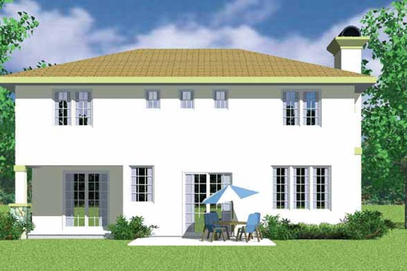 Home Plan - Exterior - Rear Elevation for Prairie House Plan #72-1134 - 3 bed, 2.5 bath
