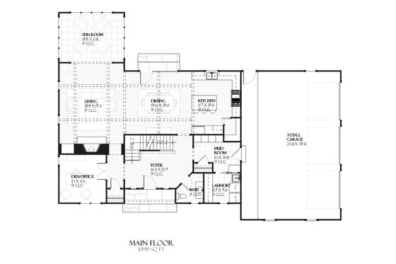 Floor Plan - Main Floor for European House Plan #901-79 - 4 bed, 2.5 bath
