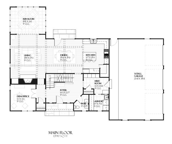European Floor Plan - Main Floor Plan #901-79