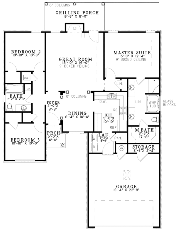 Dream House Plan - Ranch Floor Plan - Main Floor Plan #17-3214