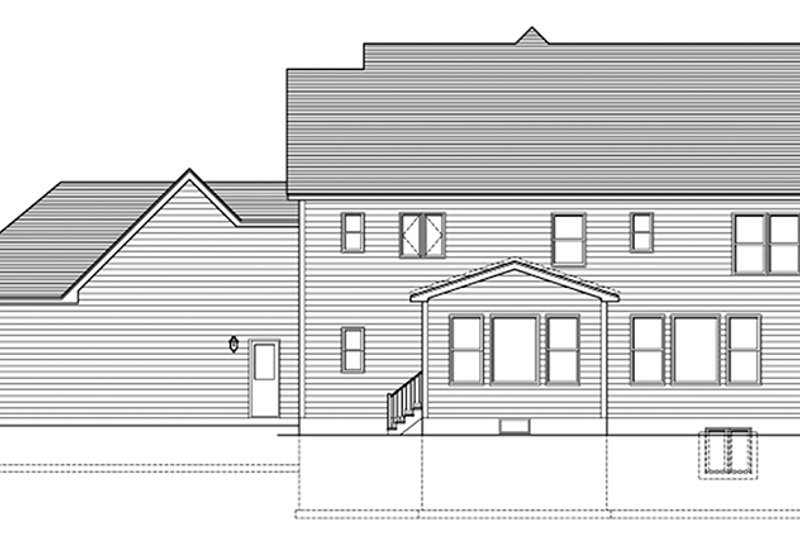 Architectural House Design - Exterior - Rear Elevation for Colonial House Plan #1010-162 - 4 bed, 2.5 bath