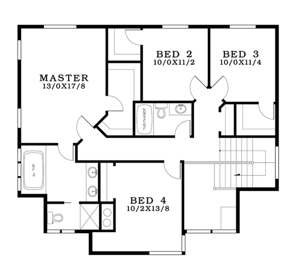 Architectural House Design - Contemporary Floor Plan - Upper Floor Plan #943-49