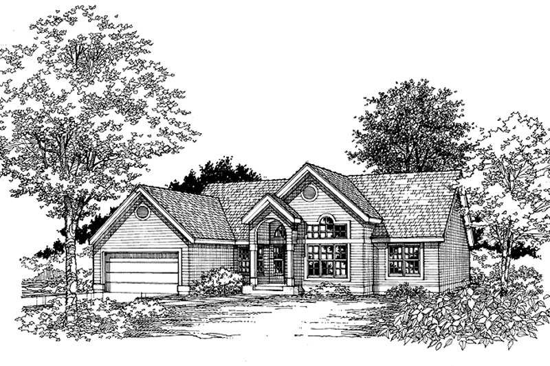 Architectural House Design - Ranch Exterior - Front Elevation Plan #320-588