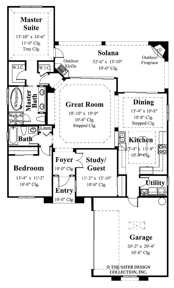 House Plan Design - Mediterranean Floor Plan - Main Floor Plan #930-393
