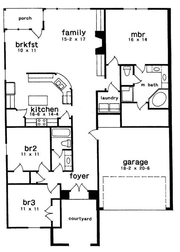 House Design - Country Floor Plan - Main Floor Plan #301-148