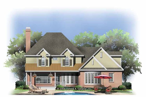Exterior - Rear Elevation for Traditional House Plan #929-801 - 6 bed, 5 bath