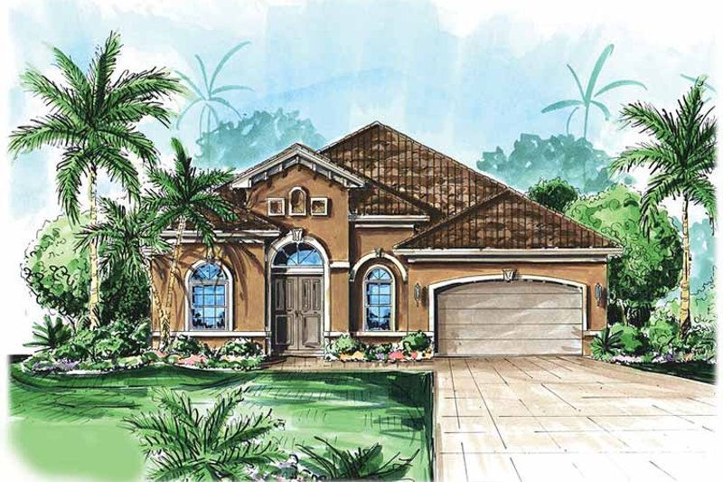 Home Plan - Mediterranean Exterior - Front Elevation Plan #1017-50