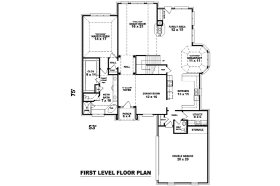 Floor Plan - Main Floor for European House Plan #81-1158 - 3 bed, 2.5 bath
