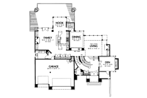 Floor Plan - Main Floor for Prairie House Plan #48-747 - 4 bed, 3.5 bath
