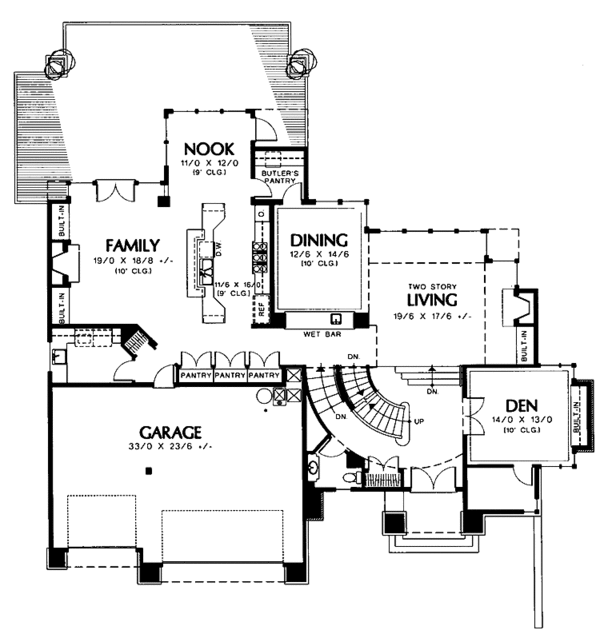 Architectural House Design - Prairie Floor Plan - Main Floor Plan #48-747