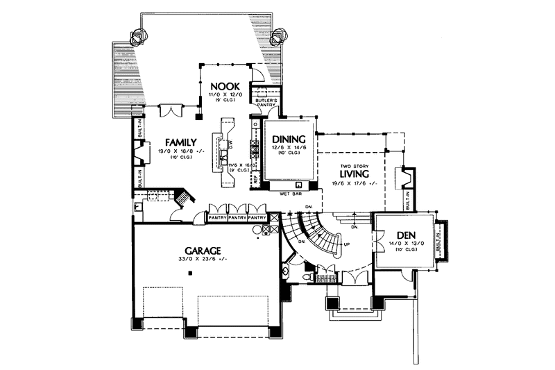 Home Plan - Floor Plan - Main Floor for Prairie House Plan #48-747 - 4 bed, 3.5 bath
