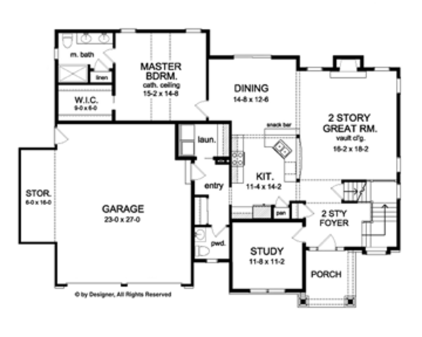 House Plan Design - Colonial Floor Plan - Main Floor Plan #1010-52
