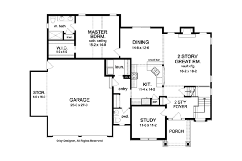 Home Plan - Floor Plan - Main Floor for Colonial House Plan #1010-52 - 3 bed, 2.5 bath