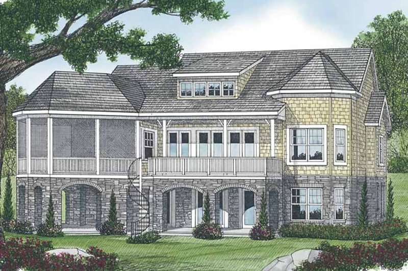 House Blueprint - Exterior - Rear Elevation for Craftsman House Plan #453-566 - 4 bed, 4.5 bath
