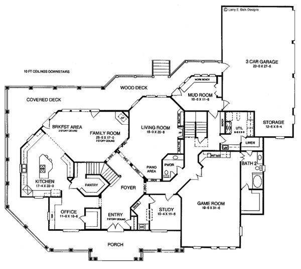 Architectural House Design - Victorian Floor Plan - Main Floor Plan #952-53