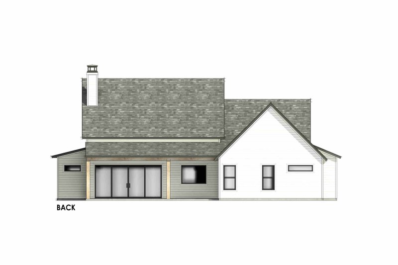 House Blueprint - Exterior - Rear Elevation for Farmhouse House Plan #1096-203 - 4 bed, 3.5 bath