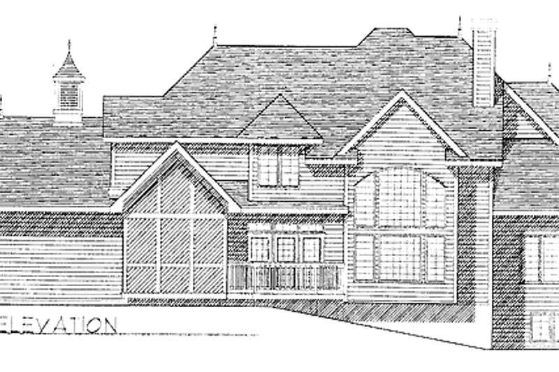 Home Plan - Exterior - Rear Elevation for European House Plan #70-1337 - 4 bed, 2.5 bath