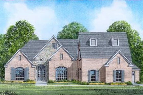 Exterior - Front Elevation for European House Plan #424-30 - 4 bed, 3.5 bath