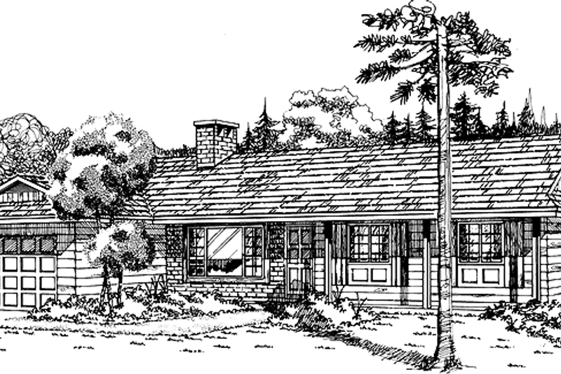 House Blueprint - Ranch Exterior - Front Elevation Plan #47-957