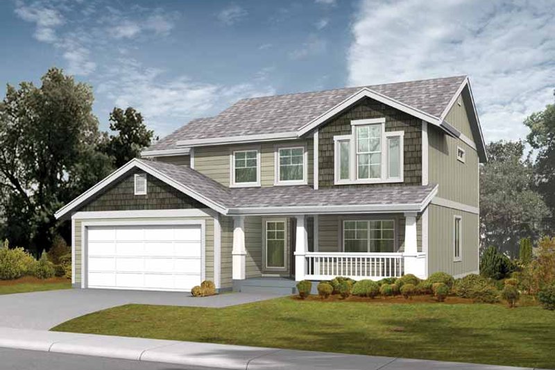 Architectural House Design - Exterior - Front Elevation 3 for Craftsman House Plan #569-17 - 4 bed, 2.5 bath