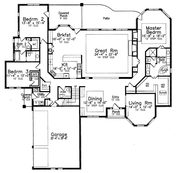 Architectural House Design - Traditional Floor Plan - Main Floor Plan #52-243