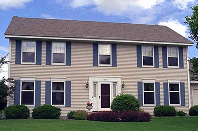 House Blueprint - Exterior - Front Elevation 3 for Colonial House Plan #51-864 - 4 bed, 2.5 bath