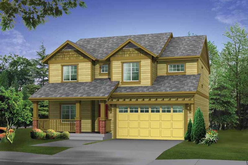 Architectural House Design - Craftsman Exterior - Front Elevation Plan #569-21