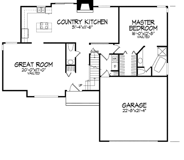 Architectural House Design - Craftsman Floor Plan - Main Floor Plan #320-852