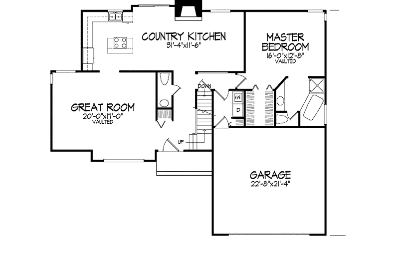 Home Plan - Floor Plan - Main Floor for Craftsman House Plan #320-852 - 4 bed, 2.5 bath