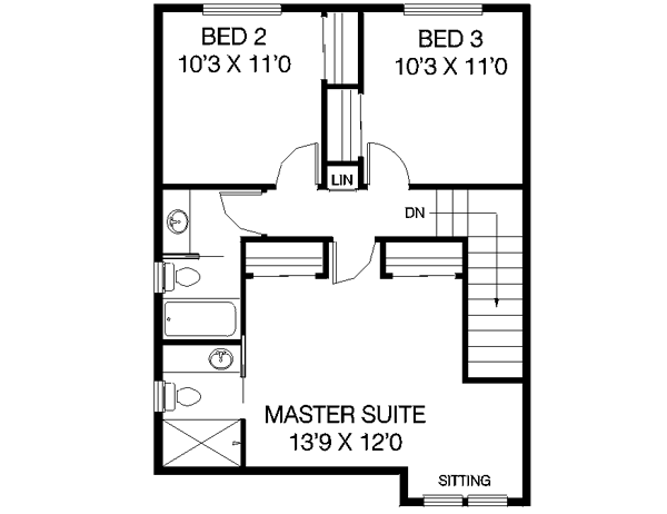 Traditional Floor Plan - Upper Floor Plan #60-463