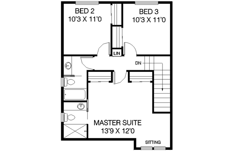 House Plan Design - Floor Plan - Upper Floor for Traditional House Plan #60-463 - 3 bed, 2.5 bath