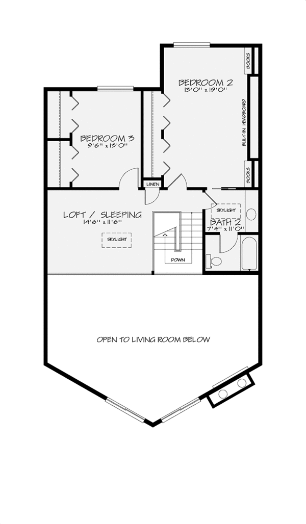 Architectural House Design - European Floor Plan - Upper Floor Plan #320-1013