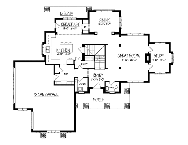 Dream House Plan - Country Floor Plan - Main Floor Plan #937-36
