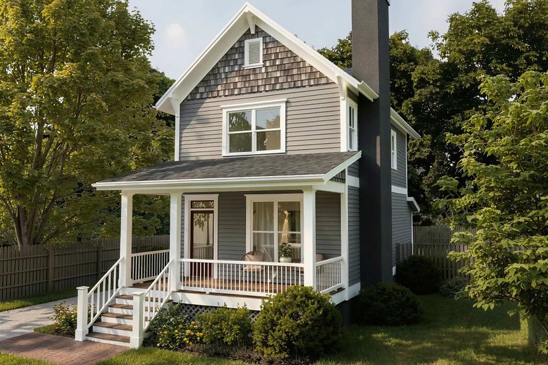 Architectural House Design - Exterior - Front Elevation 2 for Craftsman House Plan #79-133 - 2 bed, 2.5 bath