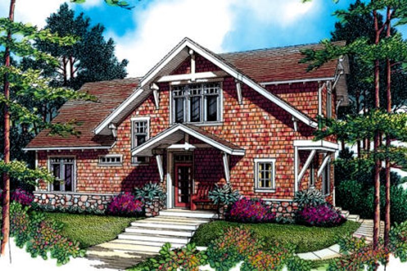 Dream House Plan - Craftsman Exterior - Front Elevation Plan #48-381